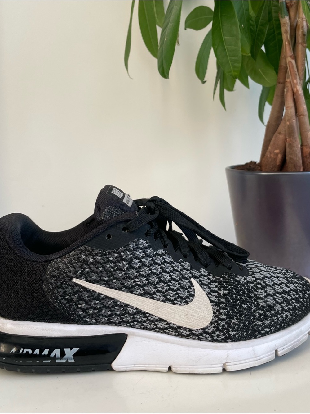 Women Size 8 Nike Air Max Sequent 2
Black White Shoes